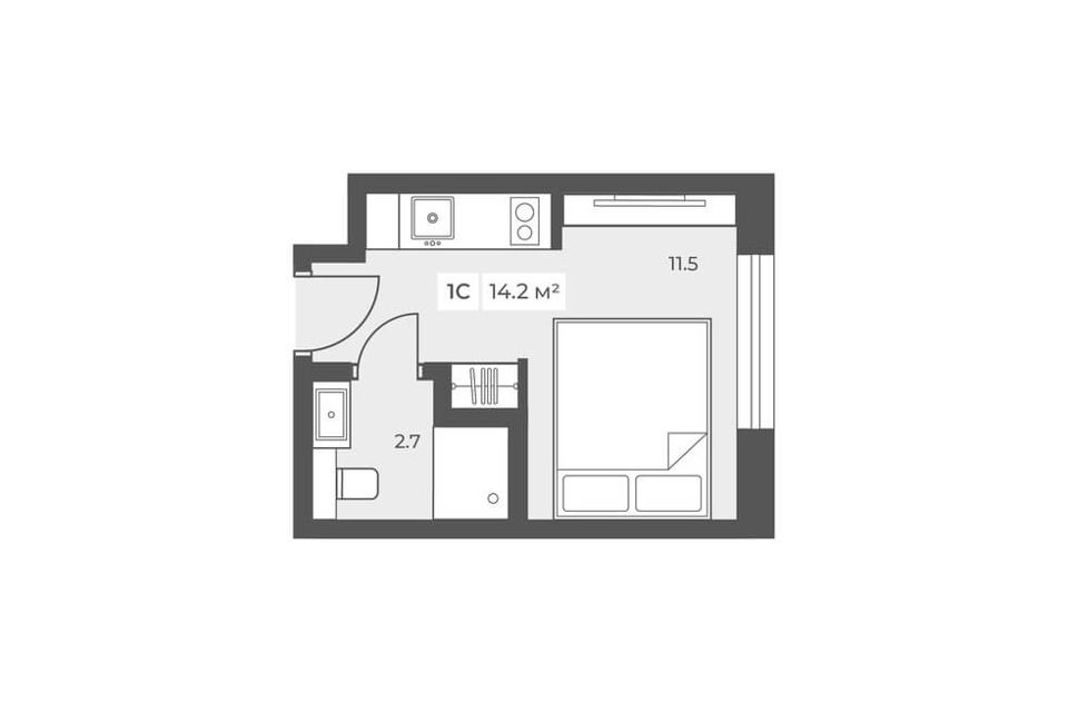 Продаётся 1-комнатная квартира, 14.2 м²