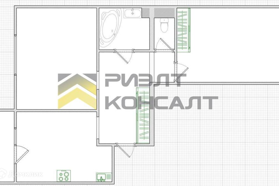 Продаётся 2-комнатная квартира, 55 м²