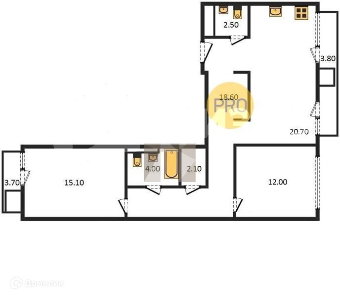 Продаётся 2-комнатная квартира, 75 м²