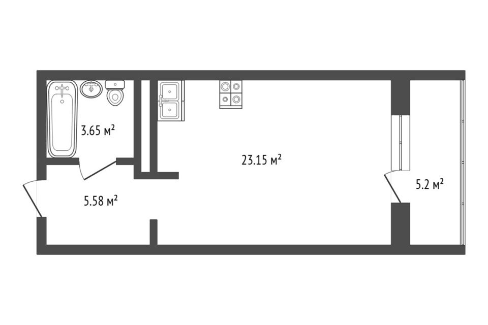 Продаётся студия, 35 м²