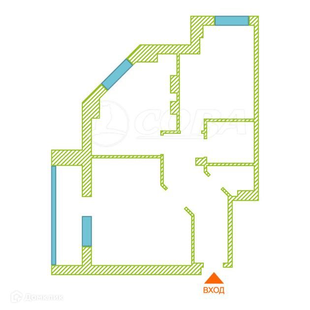 Продаётся 2-комнатная квартира, 54.2 м²