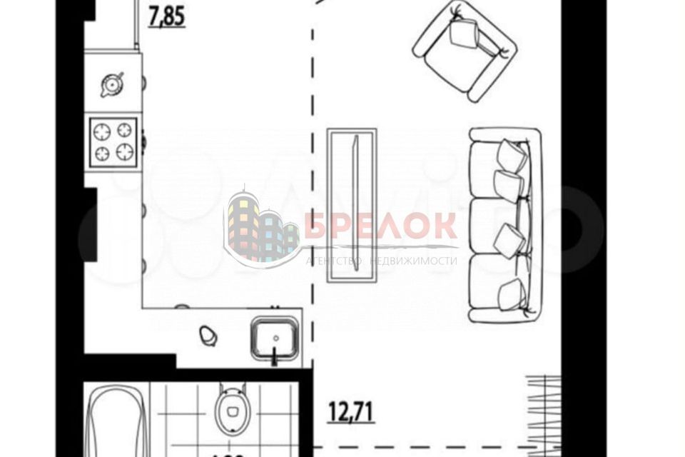 Продаётся студия, 33 м²