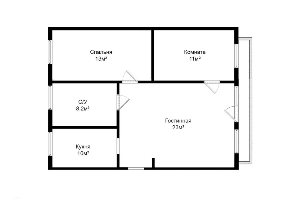 Продаётся 3-комнатная квартира, 68 м²