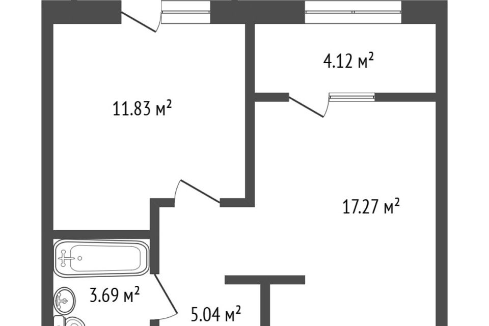 Продаётся 1-комнатная квартира, 42 м²