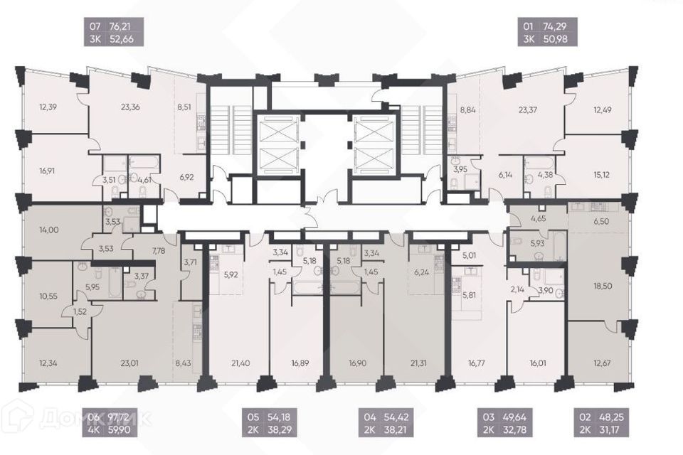 Продаётся 2-комнатная квартира, 55 м²