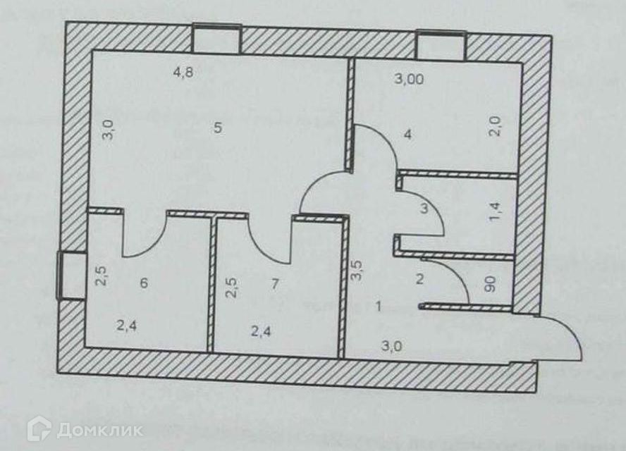 Продаётся 3-комнатная квартира, 44 м²