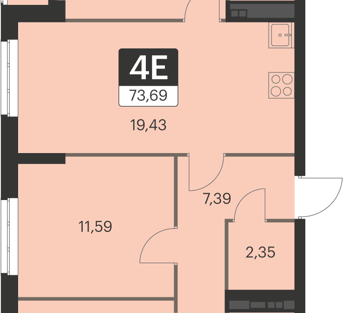 Продаётся 3-комнатная квартира, 73.2 м²