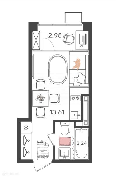 Продаётся студия, 19.8 м²