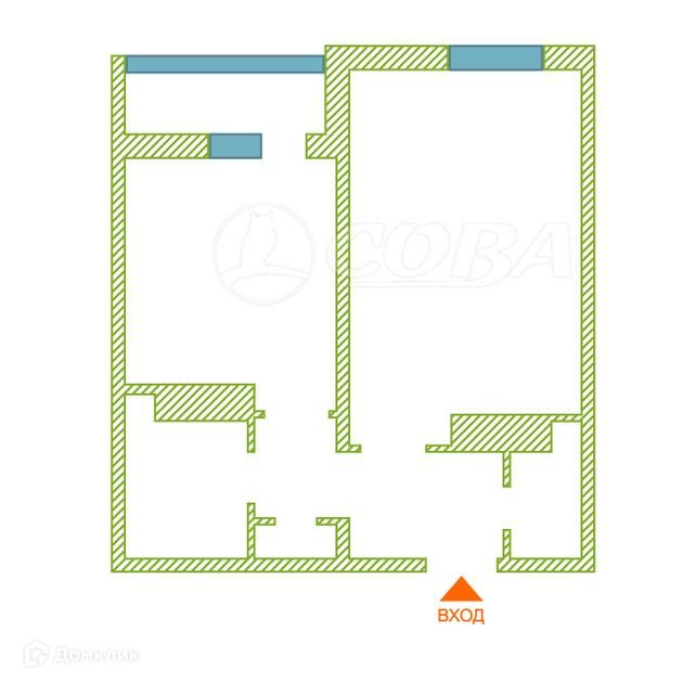 Продаётся 1-комнатная квартира, 38 м²