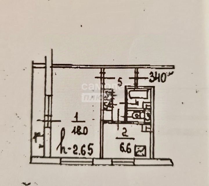 Продаётся 1-комнатная квартира, 33 м²