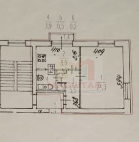 Продаётся 1-комнатная квартира, 43.3 м²