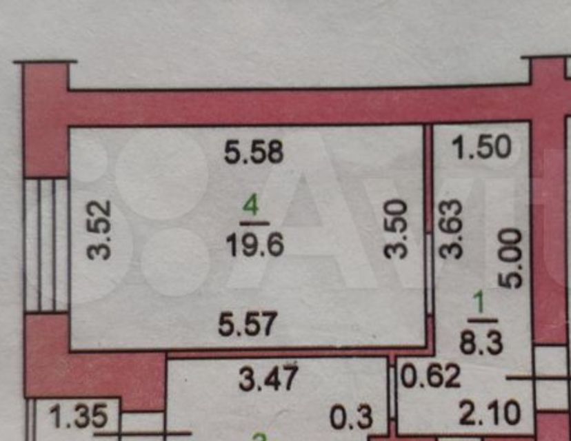 Продаётся 1-комнатная квартира, 43 м²