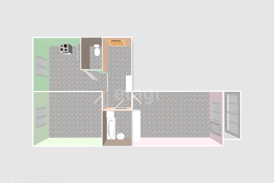 Продаётся 2-комнатная квартира, 62 м²