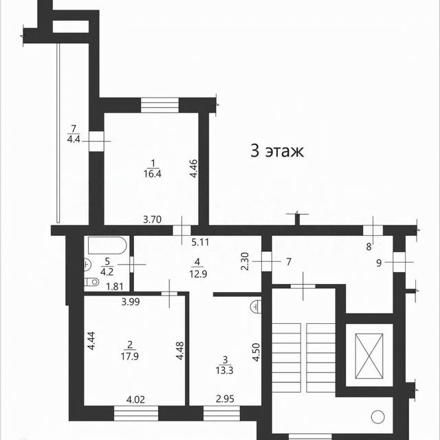 Продаётся 2-комнатная квартира, 63 м²