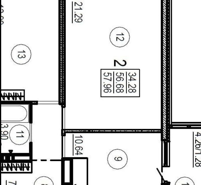 Продаётся 2-комнатная квартира, 58 м²