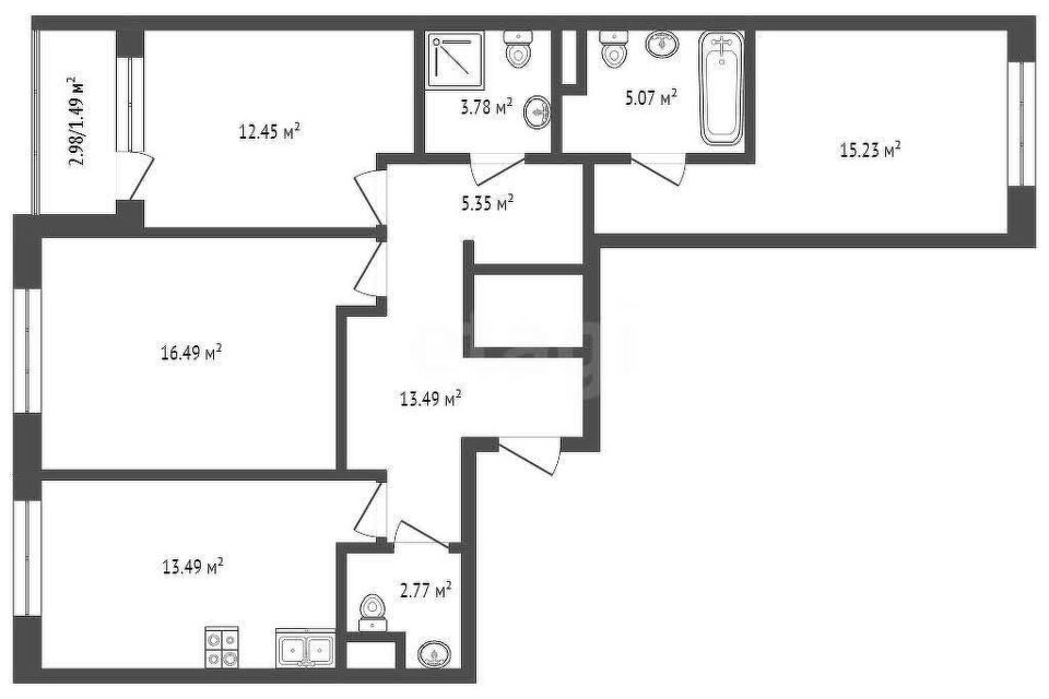 Продаётся 3-комнатная квартира, 82 м²