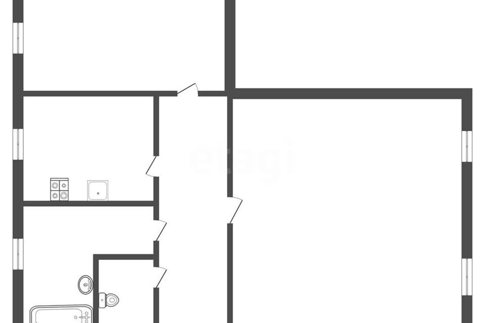 Продаётся 2-комнатная квартира, 57.4 м²