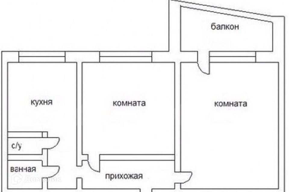 Продаётся 2-комнатная квартира, 45.5 м²