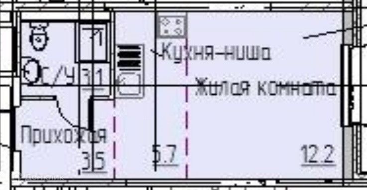 Продаётся студия, 24.5 м²