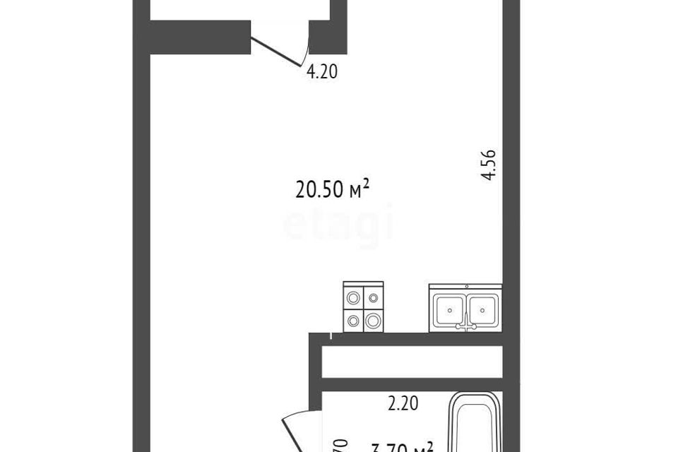 Продаётся студия, 25.6 м²