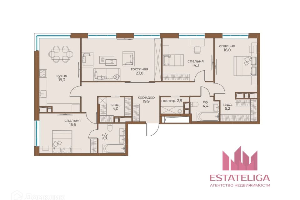 Продаётся 5-комнатная квартира, 130 м²