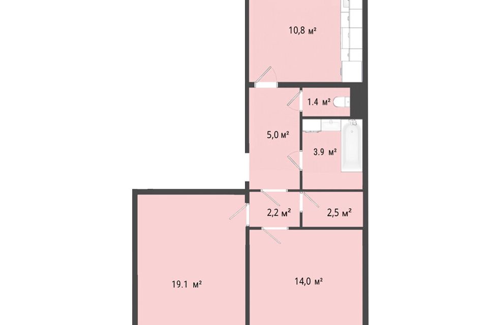 Продаётся 3-комнатная квартира, 76.5 м²