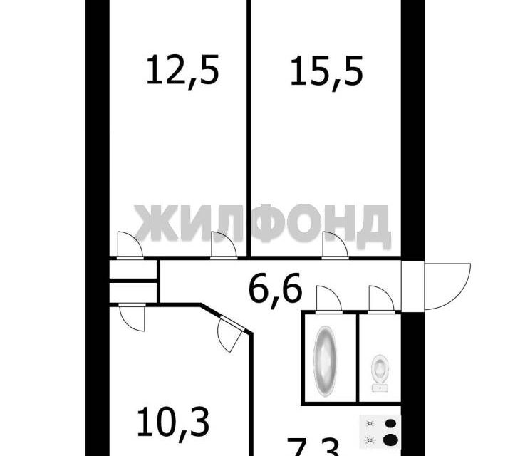Продаётся 3-комнатная квартира, 56.3 м²