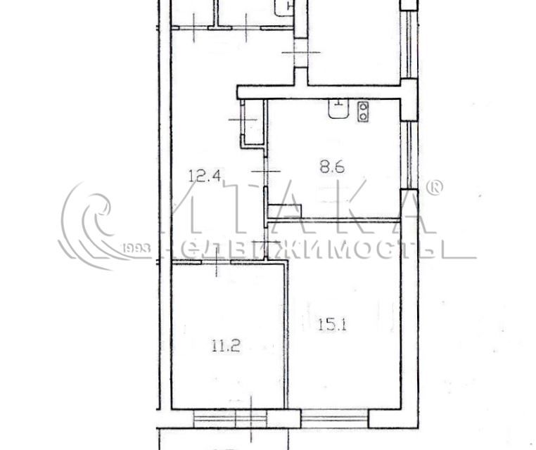 Продаётся 2-комнатная квартира, 51.2 м²
