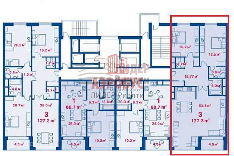 Продаётся 4-комнатная квартира, 127 м²