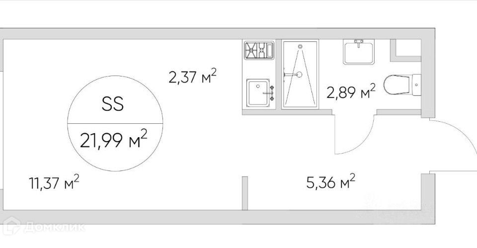 Продаётся студия, 22 м²