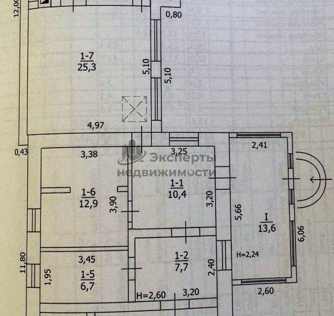 Продаётся 1-этажный дом, 124 м²