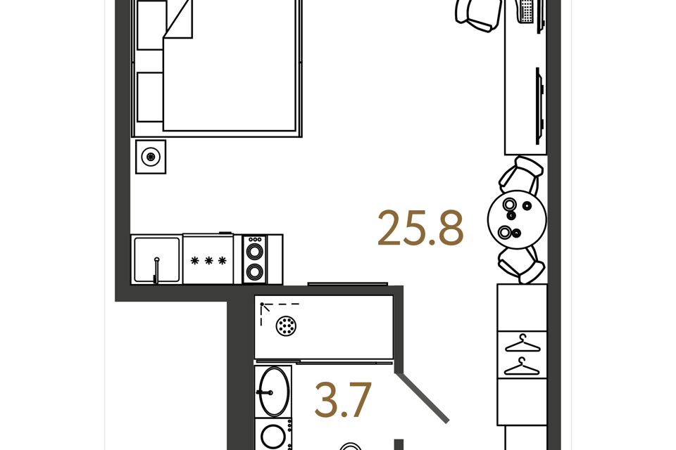 Продаётся студия, 29.5 м²