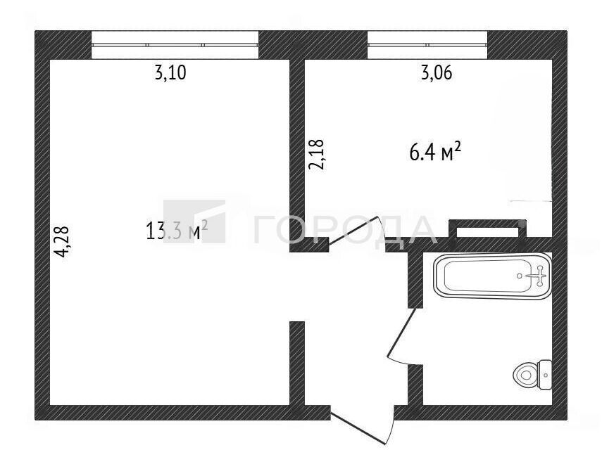 Продаётся 1-комнатная квартира, 26 м²