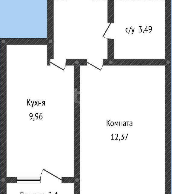 Продаётся 1-комнатная квартира, 30.1 м²