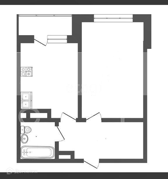 Продаётся 1-комнатная квартира, 37.7 м²