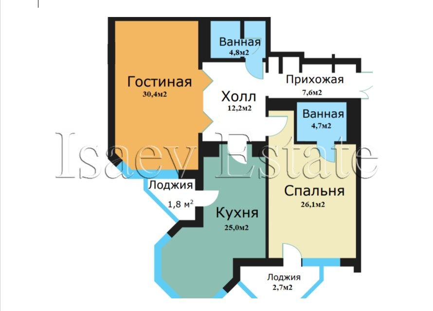 Продаётся 2-комнатная квартира, 115.3 м²
