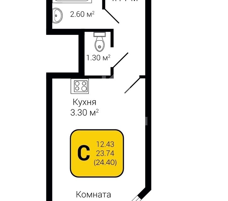 Продаётся студия, 22.5 м²