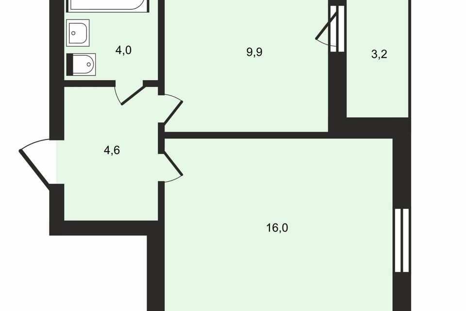 Продаётся 1-комнатная квартира, 36.1 м²