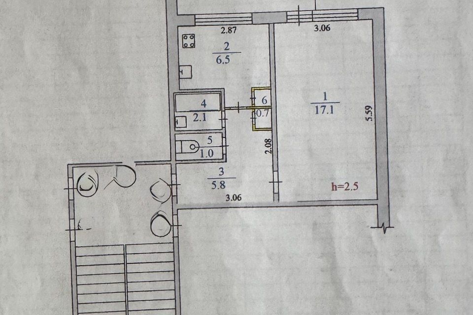 Продаётся 1-комнатная квартира, 33.2 м²