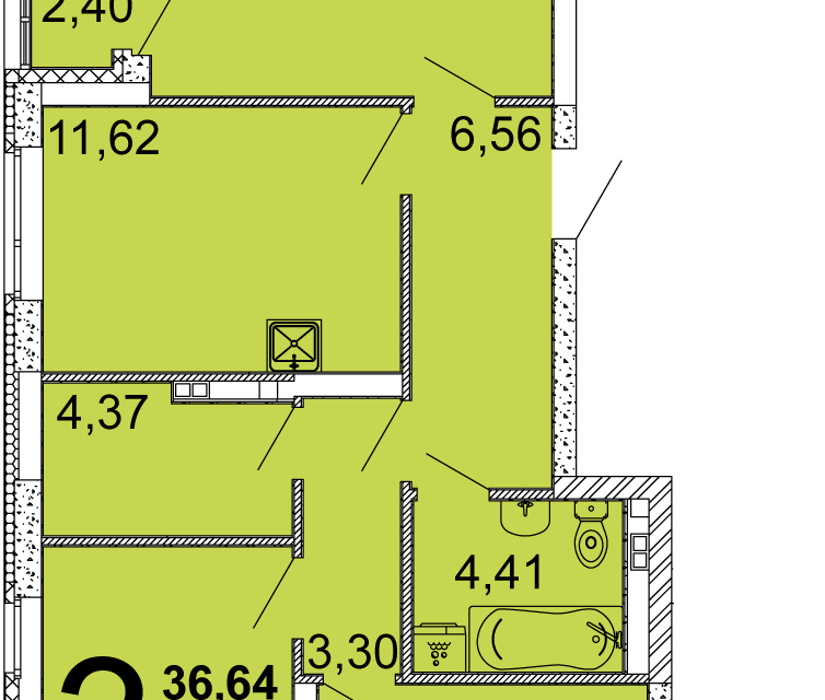 Продаётся 3-комнатная квартира, 69.1 м²