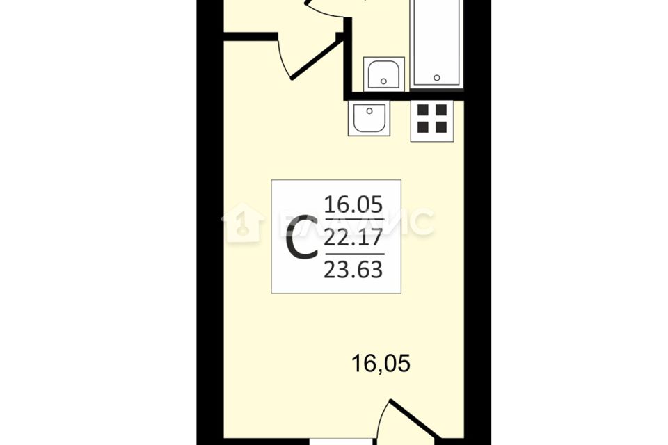 Продаётся студия, 22.17 м²