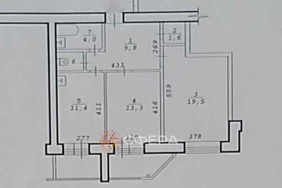Продаётся 2-комнатная квартира, 61.3 м²