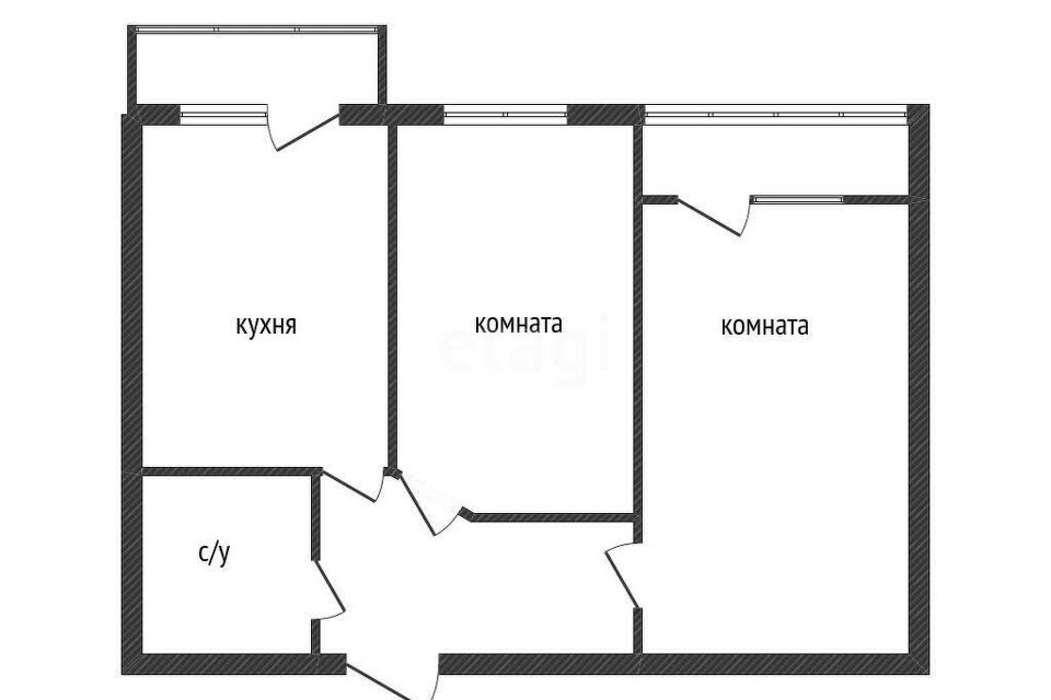 Продаётся 2-комнатная квартира, 51.5 м²