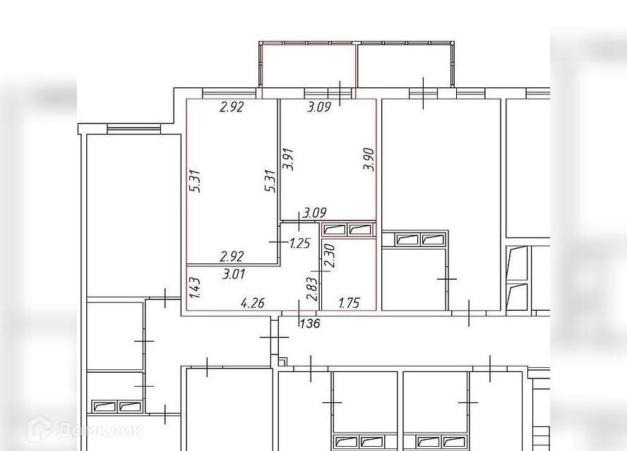 Продаётся 1-комнатная квартира, 39.4 м²