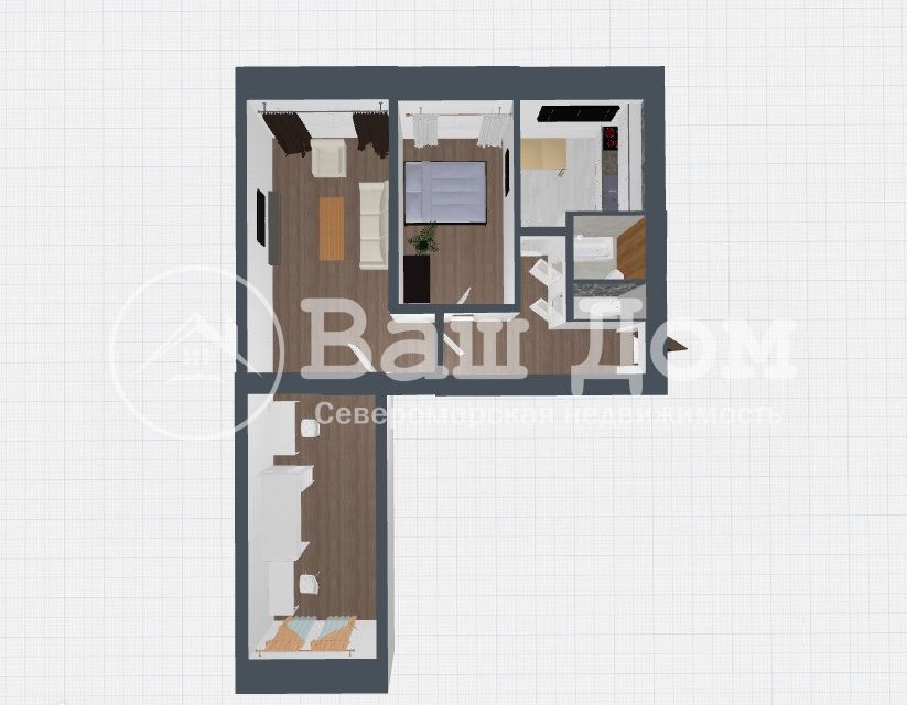 Продаётся 3-комнатная квартира, 60 м²