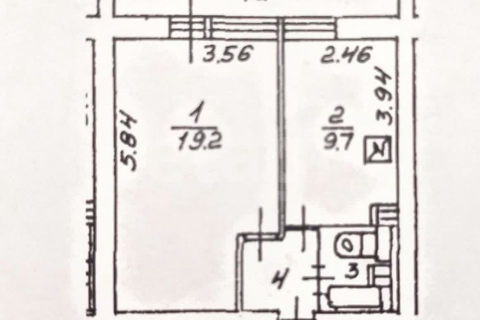 Продаётся 1-комнатная квартира, 38 м²