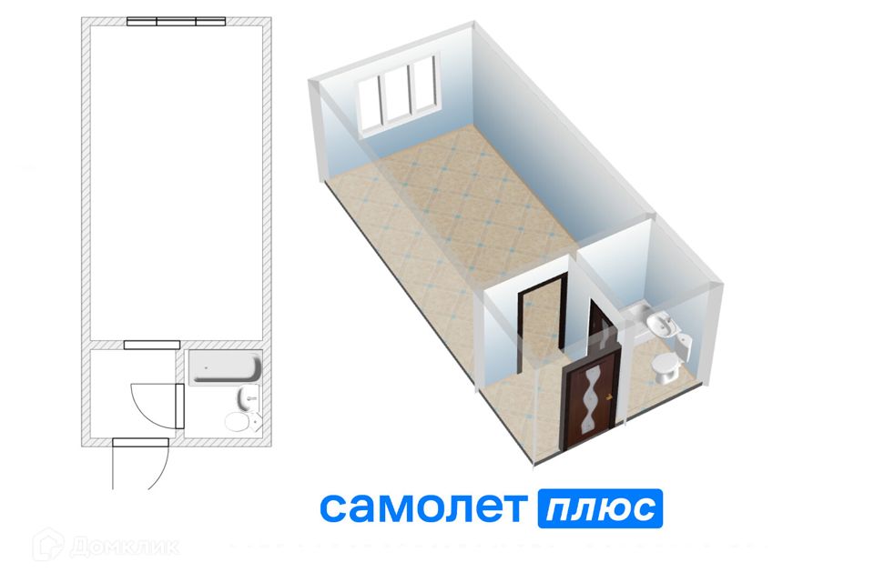 Продаётся 1-комнатная квартира, 22.6 м²