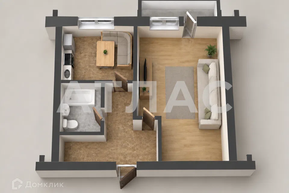 Продаётся 1-комнатная квартира, 33.9 м²