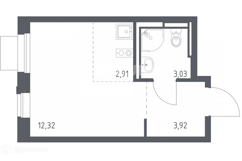 Продаётся студия, 22 м²