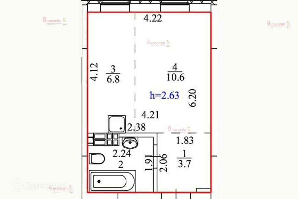 Продаётся студия, 25 м²